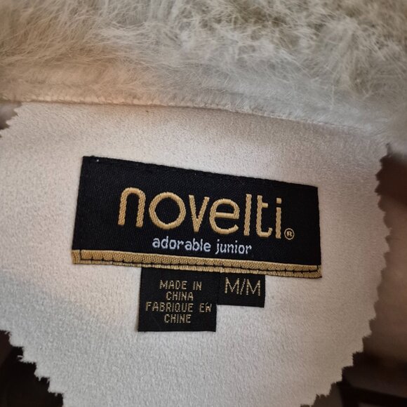 Novelti Women White Faux Shearling Fur Coat Size M Luxurious Soft - Picture 4 of 5